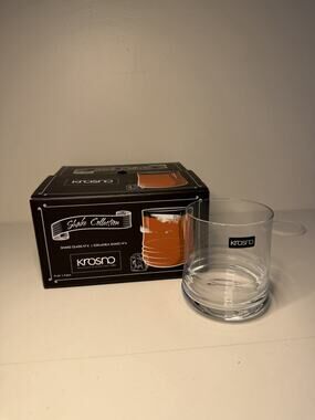 NEW Krosno Poland Shake Collection N°4 Whiskey Glasses Clear Tumblers Set 4 NIB